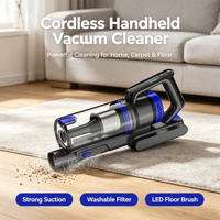 Aspirateur balai sans fil portatif 3 modes de vitesse, rouleau anti-emmêlement, filtre HEPA lavable pour poils d'animaux et nettoyage des sols domestiques