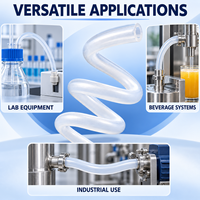 Tube en silicone transparent sur mesure OEM, flexible, rond, creux, extrudé, pour les équipements de laboratoire, de boissons et industriels