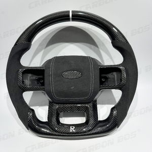 Volant en fibre de carbone noire véritable avec Alcantara pour <span class=keywords><strong>Ford</strong></span> <span class=keywords><strong>Raptor</strong></span> 2015 2017 2019 2020 <span class=keywords><strong>2021</strong></span> 2022 F150, livraison directe - Product Image 2
