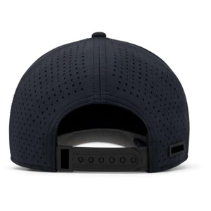 OEM Custom Mesh Perforated <b>Hat</b> Logo 5 Panel Slightly Curved Brim Snapback <b>Waterproof</b> Rubber Patch <b>Golf</b> Cap - Product Image 4