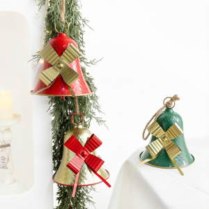 Grandes cloches de Noël en métal, décorations suspendues en fer, ornement festif réutilisable pour mur et porte, pour la décoration de la maison - Product Image 1