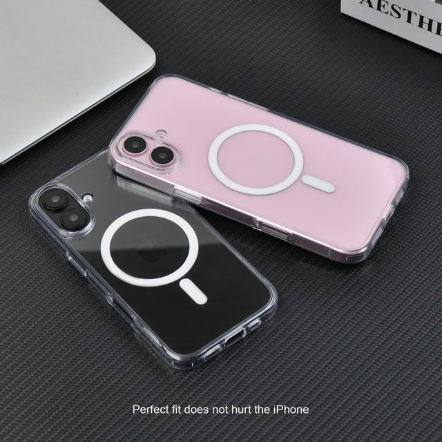 Hot Sale Pure Clear Magnetic Case Anti-shock Transparent Tpu Pc Wholesale Magnetic Phone Case for iPhone 16 15 14 13 12 Pro Max