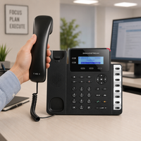 Téléphone IP d'entreprise GrandStream GXP1628, 2 lignes SIP, Gigabit, 8 touches BLF, conférence 3 voies, PoE, EHS, voix HD, OS Linux, compact pour bureau