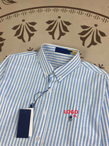 <span class=keywords><strong>Camicia</strong></span> Formale a <span class=keywords><strong>Righe</strong></span> a Maniche Lunghe 100% Cotone per <span class=keywords><strong>Uomo</strong></span> # <span class=keywords><strong>Camicia</strong></span> Casual con Bottoni e Logo Ricamato RL # RL-2249 - Product Image 4