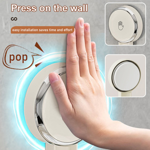 Nhựa hút cốc treo tường tắm góc nhỏ kệ giá rõ ràng Acrylic phòng tắm vòi hoa sen Caddy với móc - Product Image 2