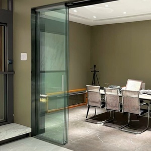 <span class=keywords><strong>Porte</strong></span> <span class=keywords><strong>coulissante</strong></span> en verre à fermeture douce synchrone personnalisée sans cloison intérieure de voie inférieure - Product Image 1