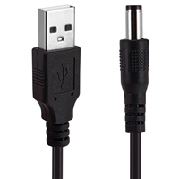 Cable de Alimentación USB a DC 5.5x2.1mm, Cable de Carga USB 2.0 a DC 5V de 1m