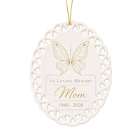 Pendentif mural en porcelaine en forme de paire d'ailes, souvenir en céramique, impression UV, pour commémoration et rémembrance