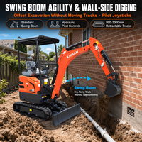 Mini Excavator Diesel Baru 2026, 2 Ton hingga 2,5 Ton, Excavator Crawler Pertanian 20 Ton dengan Mesin Kobota untuk Halaman Belakang