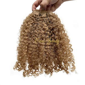 Cheveux Remy blonds européens Vmae non traités, double trame, ondulés <span class=keywords><strong>afro</strong></span>, 100% cheveux humains, tissage à double trame, fournisseur d'extensions - Product Image 2