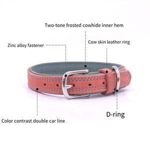 Fábrica al por mayor estilo de lujo ajustable PU collares y correas para perros de alta calidad de cuero genuino duradero para el entrenamiento de mascotas - Product Image 5