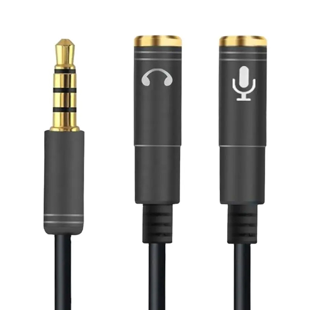 3.5mm Headphone Mic Splitter Cable for Headset with Separate Audio Microphone Jacks Microphone Headphone Splitter