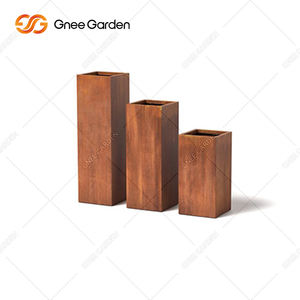 Pot de fleurs en acier Corten, grand bac vertical carré, bordure de jardin, couleur personnalisée, style minimaliste, résistant à la corrosion - Product Image 6