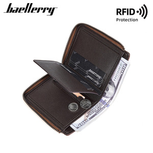 Baellerry Men's Short Zipper <b>Wallet</b> With <b>Rfid</b> Protection For Credit Cards - Product Image 3
