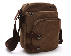 Portafoglio da viaggio Vintage coreano piccola borsa a <span class=keywords><strong>tracolla</strong></span> in tela con cerniera in tinta unita in pelle stile postino Mini spalla - Product Image 1