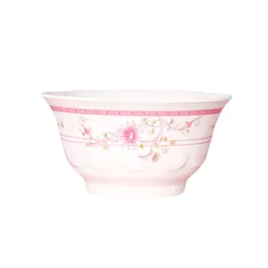 High Quality Hot Sales Household 5 Inch Flower Printed Plastic Tableware Rice Soup Bowl