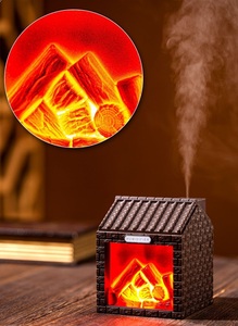 Charcoal House Air Mist Humidifier Stove Design 200ml Small Home Night Light Huiles Diffuseur - Product Image 6