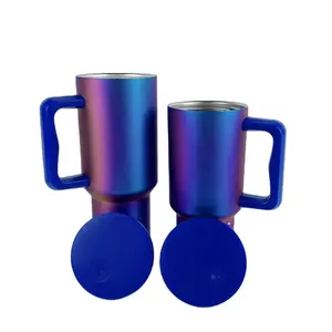 Nouveauté personnalisée 30Oz 40Oz aventure gobelet double paroi isolation plaqué huile modèle simple 40oz bière tasse à café avec poignée