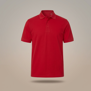 Polo de Punto Rojo Sólido de Manga Corta para Hombre, Estilo Casual - Product Image 2