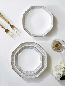 Juego de <span class=keywords><strong>Vajilla</strong></span> de Porcelana Fina de 50 Piezas para 8 Personas, Duradero, Elegante, con Diseño Blanco, Apto para Lavavajillas, Estilo Europeo - Product Image 2