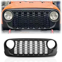 Grille avant Wind Winner 2024 améliorée en ABS noir mat pour Jeep Wrangler JK 2007-2017, mise à niveau vers la grille avant JL 2024