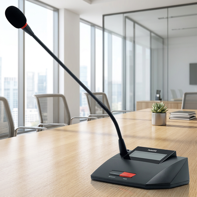 Thinuna VA-350C 18VDC Safety Power Video Tracking Conference Chairman Microphone Unit Priority Override Conference Microphone