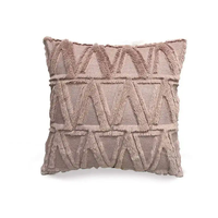 Housse de coussin en polyester à motif géométrique moderne nordique unique Innermor, à rayures carrées, fermeture éclair, tissée