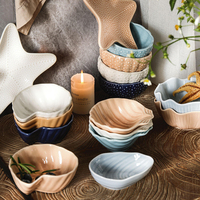 Nouvelle assiette décorative en céramique de forme irrégulière en forme d'étoile de mer, couleur émaillée, bol, vaisselle en porcelaine, service de table