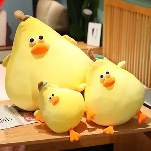 Giocattoli Squishy promozionali per bambini novità peluche pera giocattoli con grandi occhi 3D e faccia divertente Cuddly Big Yellow Pear