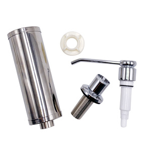 304 Stainless Steel Sink Soap Dispenser Manual Control Large Capacity Dishwashing Liquid Bottle Easy Installation Kitchen - Product Image 1