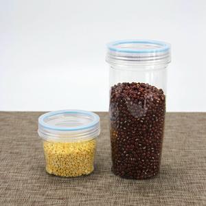 Vasetti di plastica trasparenti ermetici contenitori di plastica rotondi in PET con coperchi a vite set di 2 250ML 700ML - Product Image 3