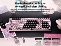 Teclado Mecánico ZORNHER ZH100 Little Devil Blanco, Inalámbrico, Tri-Modo, RGB, PBT, Nuevo, Ergonómico para Oficina, Personalizable, con Teclas Bonitas