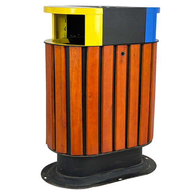 Outdoor Metal Classified Standing Waste Bins Recycling Waste Bin for Municipal Street With Ashtray Collection Bin
