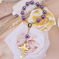 100 pièces Médaillon en émail doré Notre-Dame, motif floral, centre de chapelet, Jésus, Vierge Marie, Crucifix catholique en alliage, 12x16mm