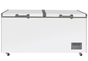 Cerradura de manija de puerta de vidrio abierta superior de 525L, el mejor congelador de pecho profundo Horizontal eléctrico de dos puertas para el hogar barato para uso comercial - Product Image 4