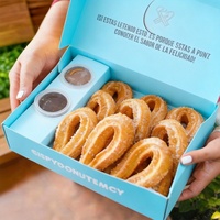 Boîte d'emballage personnalisée en carton pliable biodégradable pour biscuits, mochi, beignets, churros, gaufres, crêpes