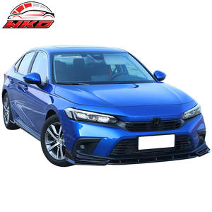 Lèvre de pare-chocs avant compatible avec Honda Civic 2022-2024 11e génération IKON 3 pièces PP imitation fibre de carbone, pièces auto de haute qualité, kit carrosserie - Product Image 2