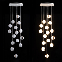 Lustre d'hôtel européen Kasanto en fer doré LED avec lumière blanc chaud 3000K, AC 220V, commande par interrupteur, éclairage pour plafond haut