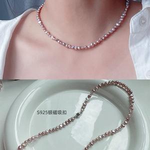 Collier en perles d'eau douce de luxe haut de gamme 2025, couleur bonbon, chaîne de clavicule en argent 925, sensation de luxe léger - Product Image 3