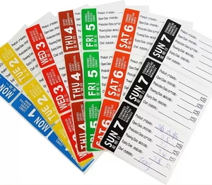 Etiquetas Adhesivas de Papel Revestido para Alimentos, Resistentes <span class=keywords><strong>al</strong></span> Agua, <span class=keywords><strong>Aceite</strong></span> y Rayones, Rectangulares, con Días de la Semana, <span class=keywords><strong>3x2</strong></span> Pulgadas, Etiquetas para Hoteles - Product Image 3