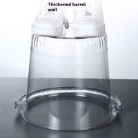 Seau pliable en mélamine transparente 10L avec couvercle, portable, luxe léger, épaissi, moderne, NOWJOY, pour le stockage d'eau domestique