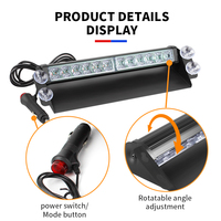 Barres lumineuses LED de tableau de bord, lumières stroboscopiques intérieures, lumières d'avertissement de pare-brise d'urgence, conseiller de circulation pour les véhicules de pompiers bénévoles, camions