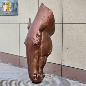 פסל ראש סוס גדול מברונזה של RELONG, ניתן להתאמה אישית, לקישוט גינה חיצונית - Product Image 4