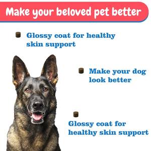 بيطري أوميجا <span class=keywords><strong>3</strong></span> 6 9 الأحماض الدهنية سمك السلمون زيت متعدد الفيتامينات يمضغ لينة ملاحق الكلب جلد صحي الورك مفصل مكملات الحيوانات الأليفة - Product Image 4