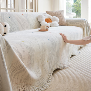 Cream Colored <b>Sofa</b> <b>Cover</b> Striped Star Pattern Cat Scratch Resistant Modular <b>Sofa</b> Slipcover All Season Modern Style - Product Image 1