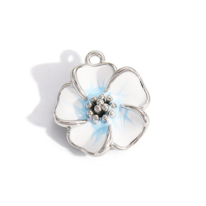 SUMMLY Vente en gros de perles de fruits et de fleurs en forme de goutte d'huile, pendentifs de couleur unie, breloques en acier inoxydable plaqué <span class=keywords><strong>argent</strong></span> 18 carats, bijoux de mode - Product Image 5