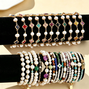 TeoWaki – bracelets de perles pour femmes, délicats, plaqués or 14 carats, chaîne à maillons perlés, cadeaux de bijoux pour anniversaire et noël - Product Image 1