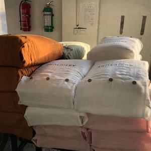 Lino lavado 100% 50*54 Ropa de cama de lino teñido ecológico Sábana <span class=keywords><strong>bajera</strong></span> Sábana inferior - Product Image 6