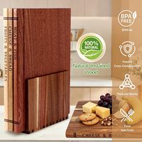 Robuuste, boekvormige houten snijplankset, op maat gemaakte premium decoratieve snijplank met standaard voor keuken, huis en feestjes.
