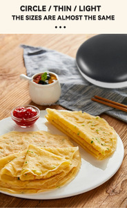 Crêpière électrique domestique 20 cm antiadhésive 650W à chauffage rapide pour rouleaux de printemps, tacos, roti, chapati, pizzas et crêpes - Product Image 5